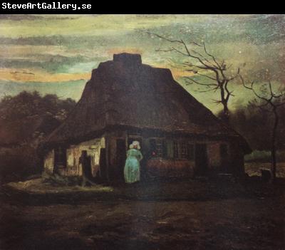 Vincent Van Gogh Cottage at Nightfall (nn04)